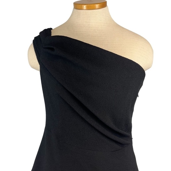Black Halo Carys Asymetrical One Shoulder Sheath Midi Dress In Black Size 10 - Picture 3 of 9